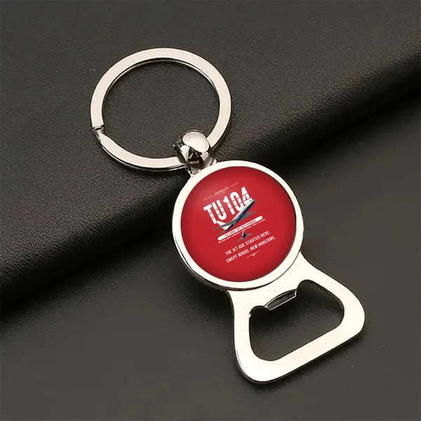 Tupolev Tu-104B - Original - Bottle Opener Key Chain - Red