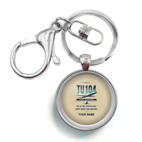 Thumbnail for Tupolev Tu-104B - Original + Name - Circle Key Chain - Beige