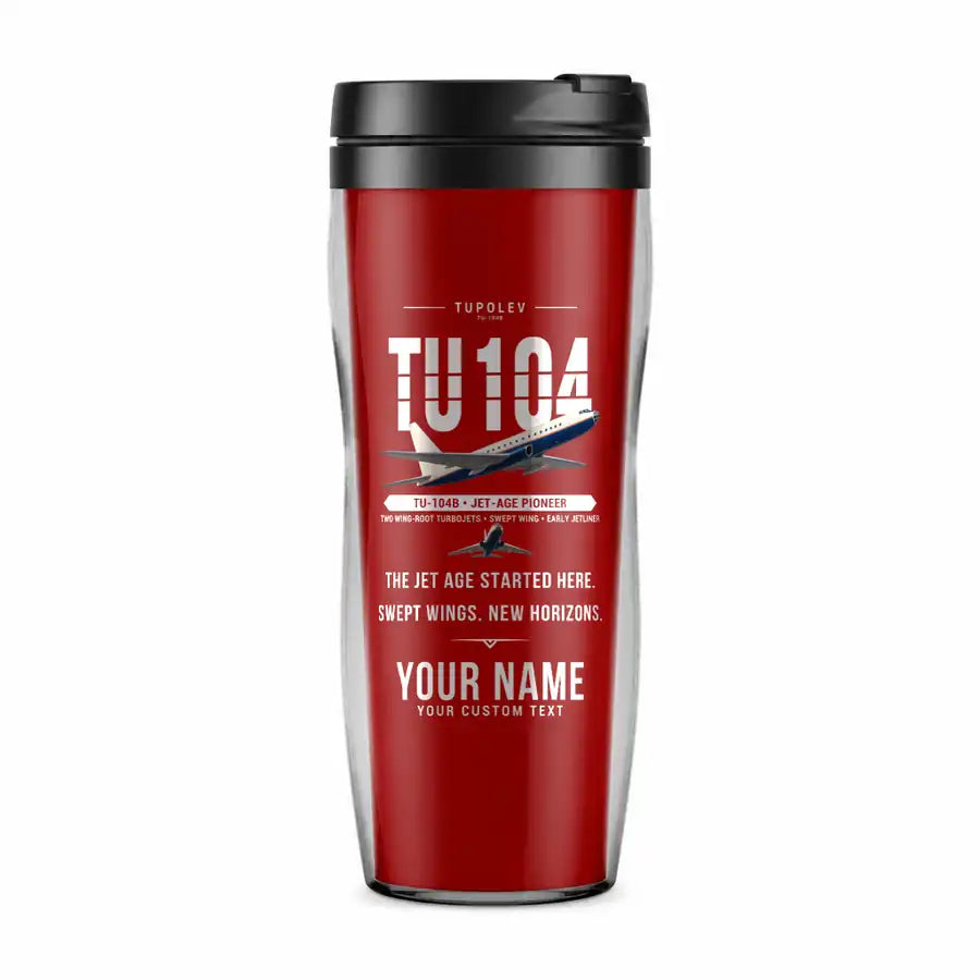 Tupolev Tu-104B - Original + Name - Plastic (No Holder) - Red