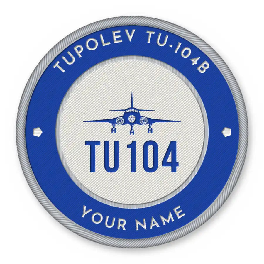 Tupolev Tu-104B Patches - Circle + Name - Royal White