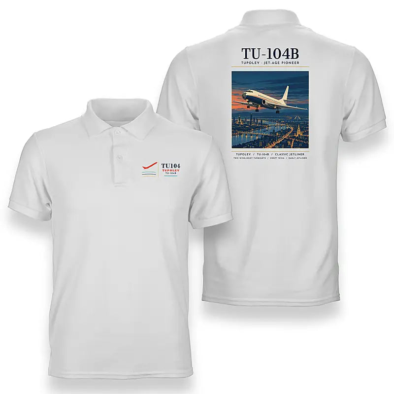 Tupolev Tu-104B - Poster - Double-Side Polo - White