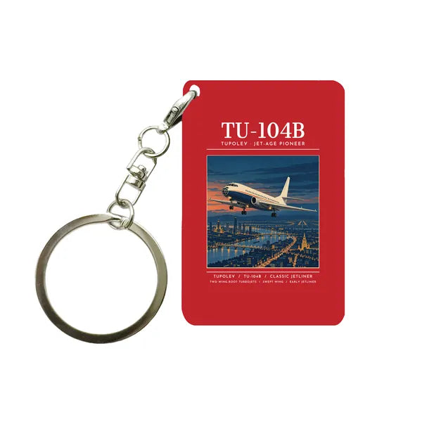 Tupolev Tu-104B - Poster - Key Chain - Red