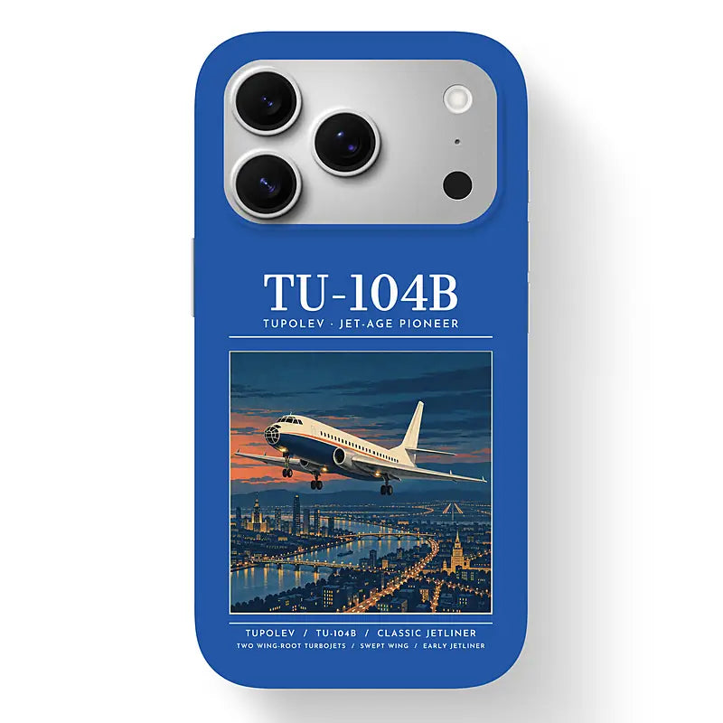 Tupolev Tu-104B - Poster - MagSafe iPhone 17 Pro - Blue