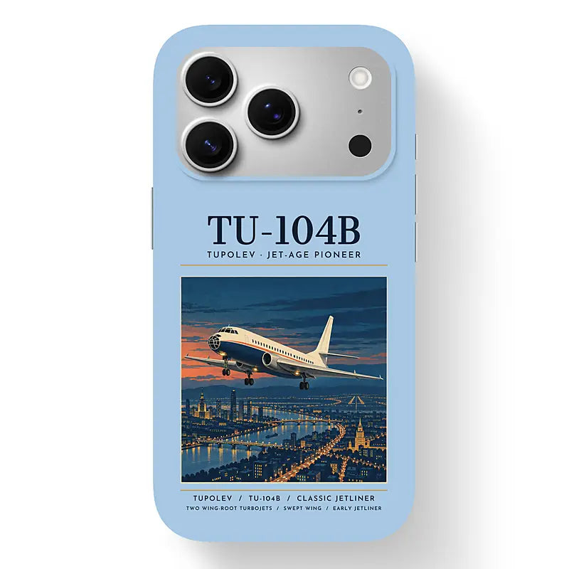 Tupolev Tu-104B - Poster - MagSafe iPhone 17 Pro - Light Blue