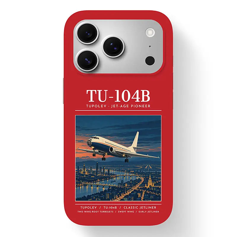 Tupolev Tu-104B - Poster - MagSafe iPhone 17 Pro - Red
