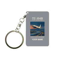 Thumbnail for Tupolev Tu-104B - Poster + Name - Key Chain - Gray