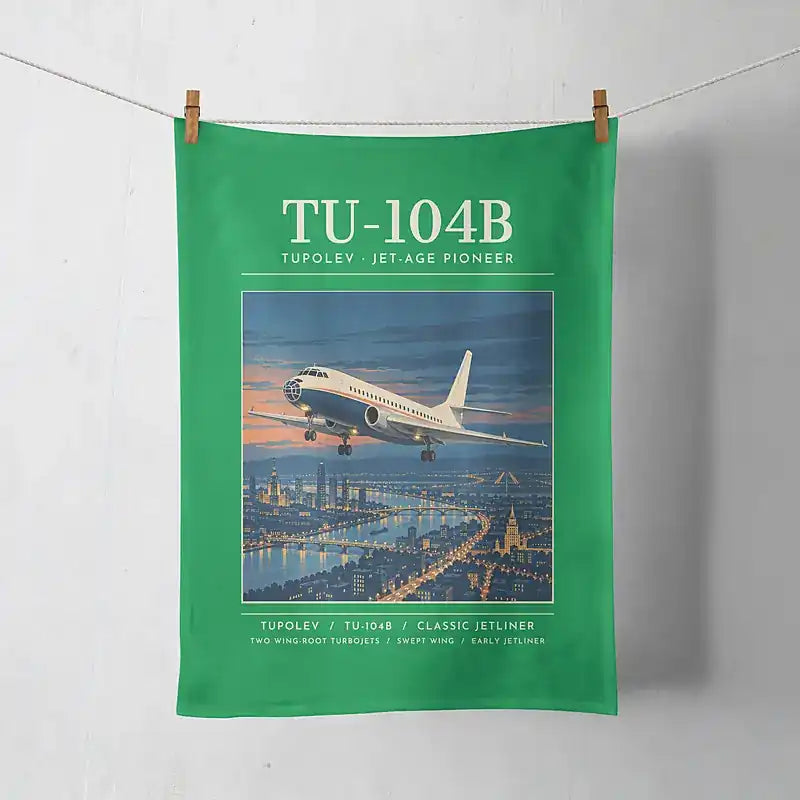 Tupolev Tu-104B - Poster - Towel - Green