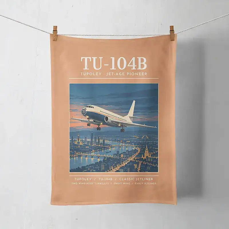 Tupolev Tu-104B - Poster - Towel - Orange