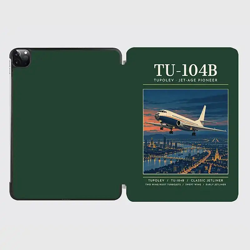 Tupolev Tu-104B - Poster - iPad Case - Dark Green