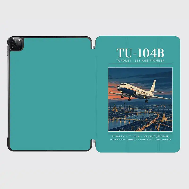Tupolev Tu-104B - Poster - iPad Case - Turquoise
