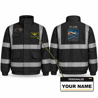 Thumbnail for Tupolev Tu-104B Reflective Winter Jackets - Poster + Name - Black