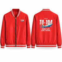 Thumbnail for Tupolev Tu-104B Stylish Jackets - Baseball Collar - Cartoon - Red