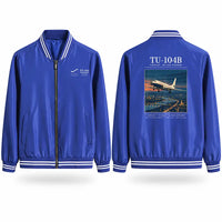 Thumbnail for Tupolev Tu-104B Stylish Jackets - Baseball Collar - Poster - Royal Blue