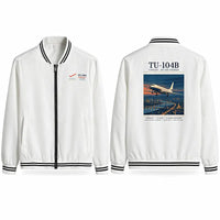 Thumbnail for Tupolev Tu-104B Stylish Jackets - Baseball Collar - Poster - White