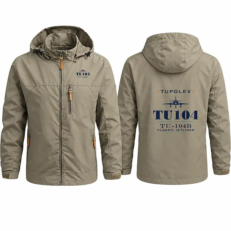Tupolev Tu-104B Stylish Jackets - Hooded Windbreaker - Heritage - Khaki
