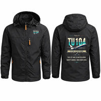 Thumbnail for Tupolev Tu-104B Stylish Jackets - Hooded Windbreaker - Original - Black
