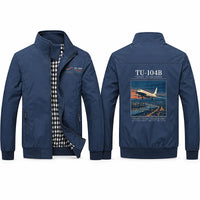 Thumbnail for Tupolev Tu-104B Stylish Jackets - Stand Collar - Poster - Navy Blue