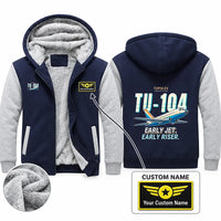 Thumbnail for Tupolev Tu-104B Zipped Sweatshirts - Cartoon + Name - Navy & Gray