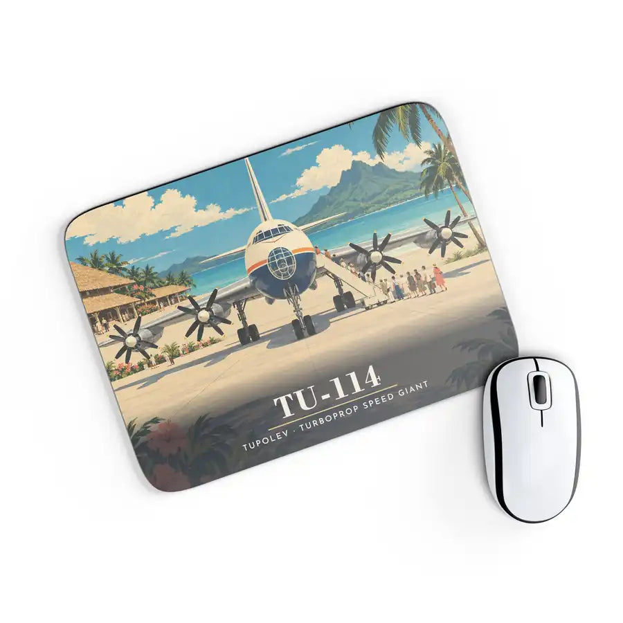Tupolev Tu-114 - 3D - Mouse Pad - Full Print
