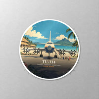 Thumbnail for Tupolev Tu-114 - 3D + Name - Circle Sticker - Close-up