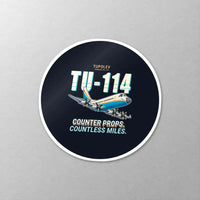 Thumbnail for Tupolev Tu-114 - Cartoon - Circle Sticker - Close-up
