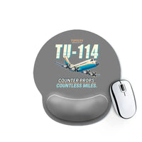 Thumbnail for Tupolev Tu-114 - Cartoon - Ergonomic Mouse Pad - Gray