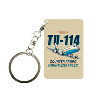 Thumbnail for Tupolev Tu-114 - Cartoon - Key Chain - Beige