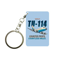 Thumbnail for Tupolev Tu-114 - Cartoon - Key Chain - Light Blue