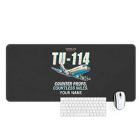Thumbnail for Tupolev Tu-114 - Cartoon + Name - Desk Mat - Black