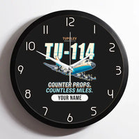 Thumbnail for Tupolev Tu-114 - Cartoon + Name - Framed - Black