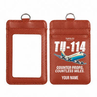 Thumbnail for Tupolev Tu-114 - Cartoon - ID Card Holder - Light Brown + Name