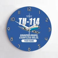 Thumbnail for Tupolev Tu-114 - Cartoon + Name - No Frame - Blue