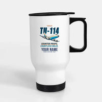 Thumbnail for Tupolev Tu-114 - Cartoon + Name - Stainless Steel with Holder - White