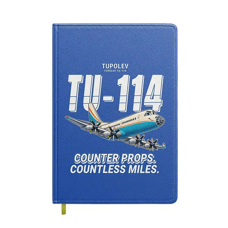 Tupolev Tu-114 - Cartoon - Notebook - Blue