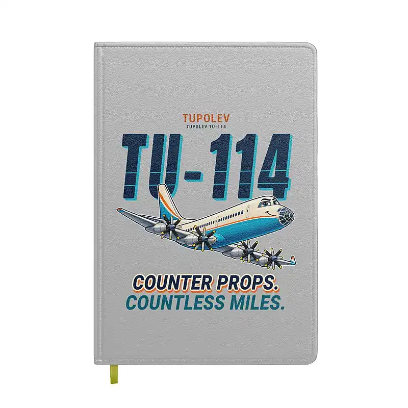 Tupolev Tu-114 - Cartoon - Notebook - Light Gray