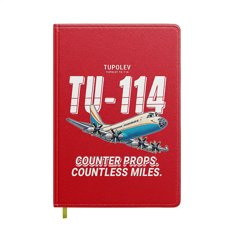 Tupolev Tu-114 - Cartoon - Notebook - Red