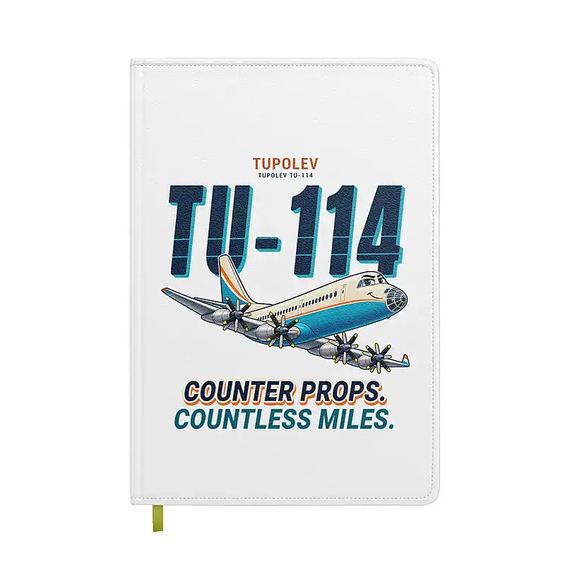 Tupolev Tu-114 - Cartoon - Notebook - White