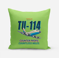 Thumbnail for Tupolev Tu-114 - Cartoon - Pillow - Light Green