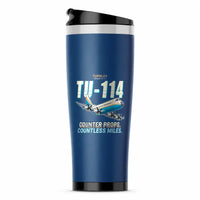 Thumbnail for Tupolev Tu-114 - Cartoon - Stainless Steel (No Holder) - Blue