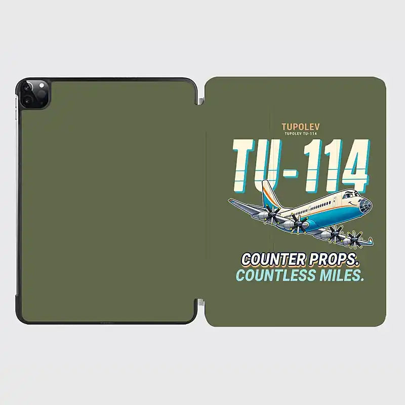 Tupolev Tu-114 - Cartoon - iPad Case - Green Army