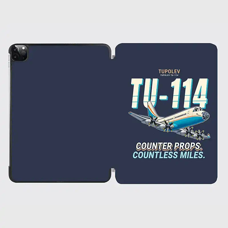 Tupolev Tu-114 - Cartoon - iPad Case - Navy Blue