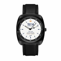 Thumbnail for Tupolev Tu-114 - Classic - White - Luxury Cushion - Black and Black Strap
