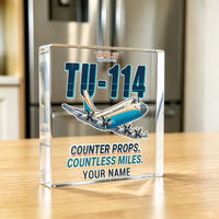 Thumbnail for Tupolev Tu-114 - Crystal Ornament - Cartoon + Name - Kitchen