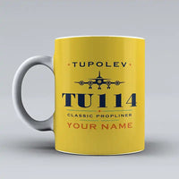Thumbnail for Tupolev Tu-114 - Heritage + Name - Mug - Yellow