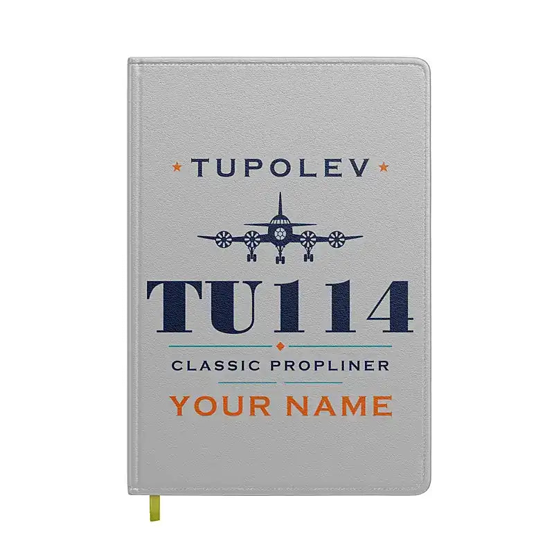 Tupolev Tu-114 - Heritage + Name - Notebook - Light Gray