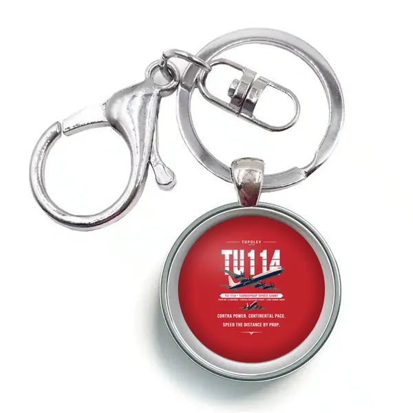 Tupolev Tu-114 - Original - Circle Key Chain - Red