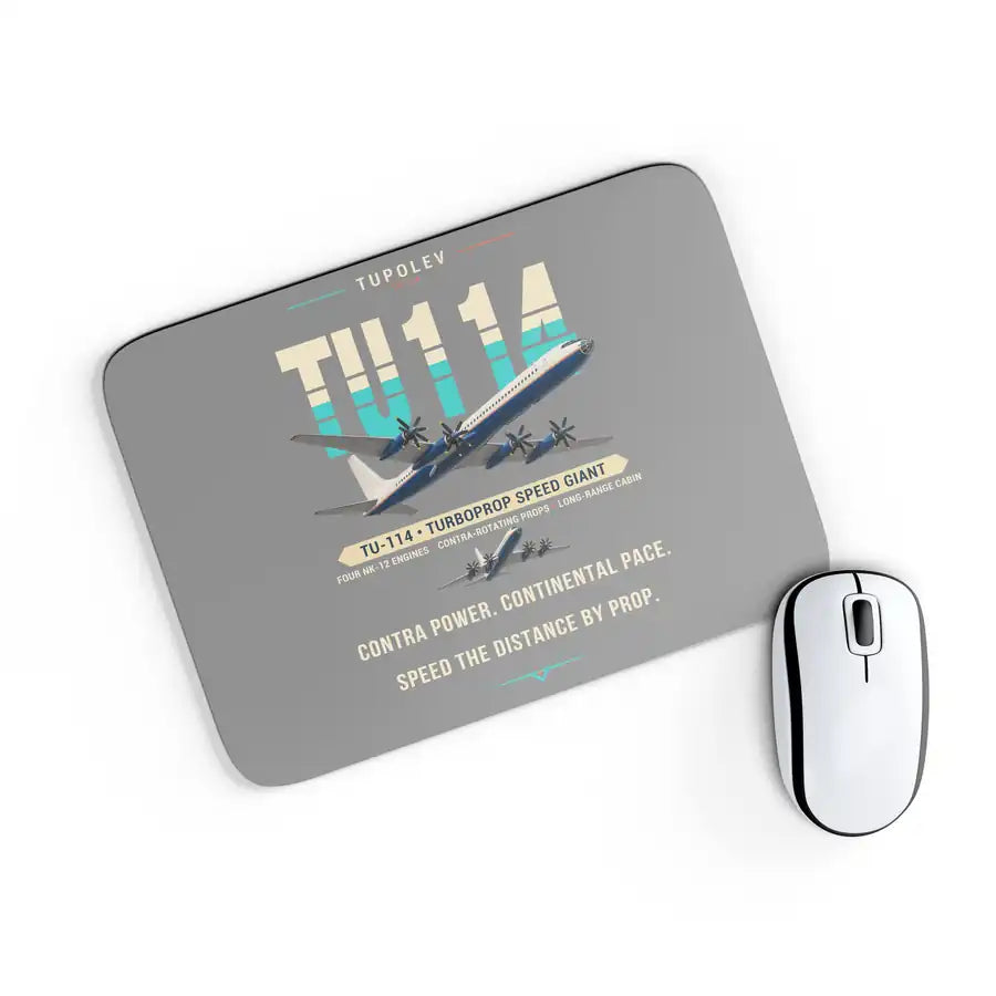 Tupolev Tu-114 - Original - Mouse Pad - Gray