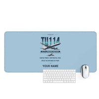 Thumbnail for Tupolev Tu-114 - Original + Name - Desk Mat - Light Blue