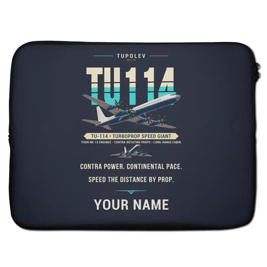Tupolev Tu-114 - Original + Name - Laptop Sleeve