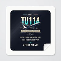 Thumbnail for Tupolev Tu-114 - Original + Name - Square Sticker - Peel